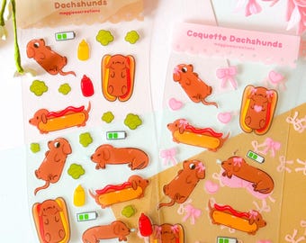 Dachshunds Clear Sticker Sheets