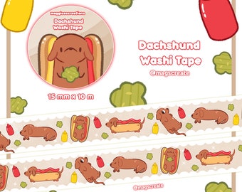 Hot Dog Dachshund Washi Tape [Pre-Order]