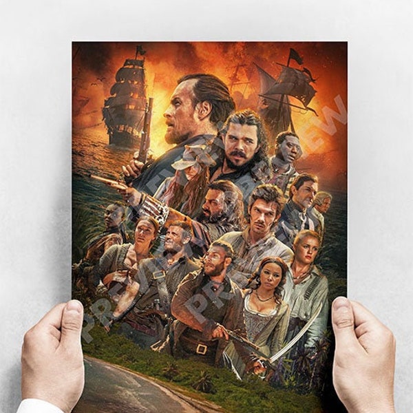 Black Sails - Cast Montage - A3 Poster Print