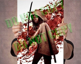 Michone With Sword - The Walking Dead  - A3 Poster