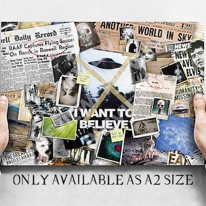 X-Files - "Voglio credere - Il muro di Mulder" - Design originale grande formato A2 (formato UK)