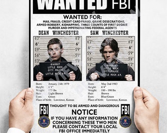 Poster Recherché par le FBI surnaturel