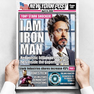 Plakat fanowski Iron Man - Gazeta