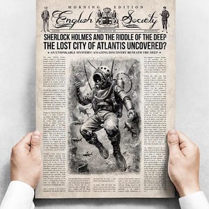 Sherlock Holmes Retro Newspaper - The Lost City Of Atlantis