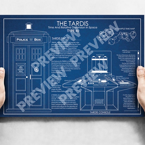 TARDIS - Police Box Blueprint Schematic