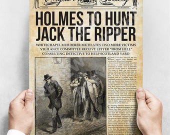 Sherlock Holmes Retro Newspaper - Holmes To Hunt Jack The Ripper