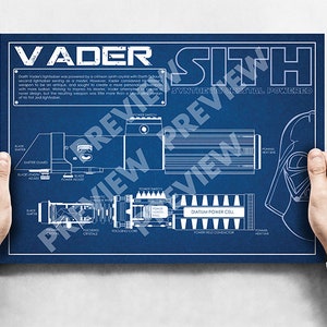 Darth Vader - Lightsaber Schematic Blueprint - Sith
