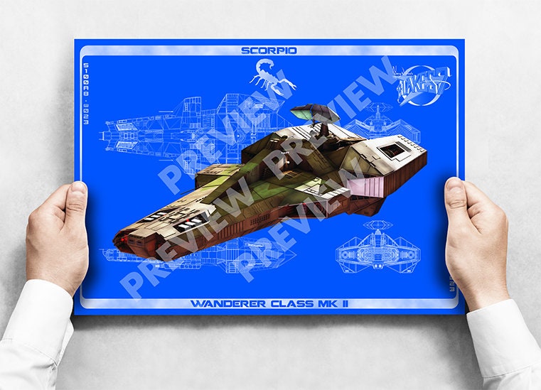 Blake's 7 - Scorpio Blue Print Poster