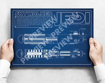 Anakin Skywalker - Lightsaber Blueprint Schematic - Jedi
