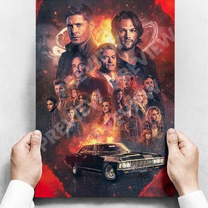 Supernatural TV Show Poster – Sam and Dean Winchester Wall Art Print, Cult Fantasy Horror Decor