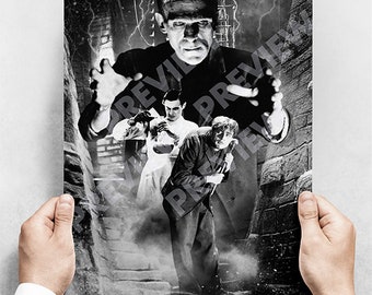 Frankenstein- A3 Poster - Boris Karloff / Classic Horror Monster