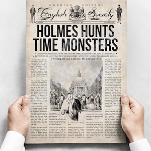 Sherlock Holmes and The Time Machine - Newspaper Poster