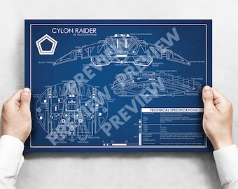 Battlestar Galactica 1978 - Cylon Raider  Blueprint Schematic