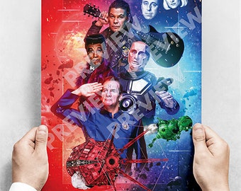 Red Dwarf Cast Montage  - A3 Poster Print