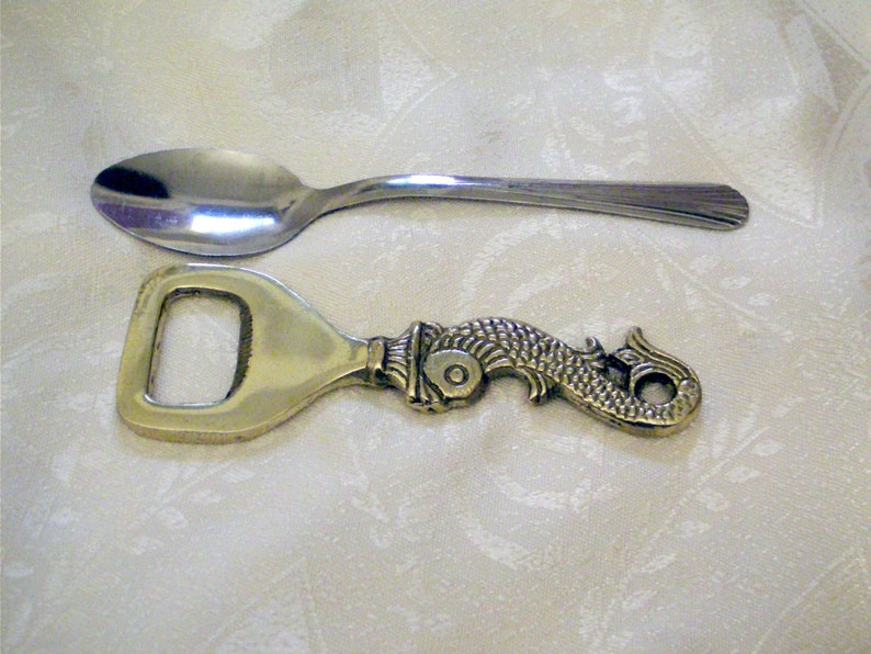animal art fish figurine bottle opener made of brass unique rare vintage brass fish