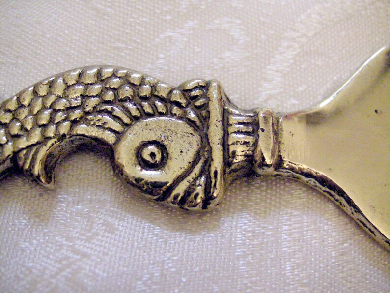 animal art fish figurine bottle opener made of brass unique rare vintage brass fish