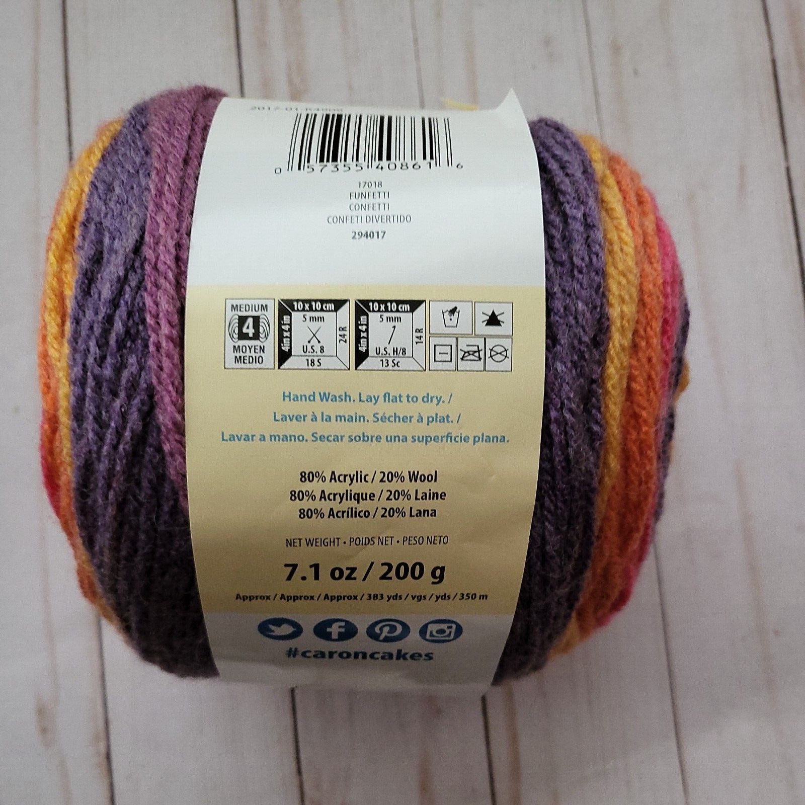 Caron Cakes Yarn Acrylic Wool Funfetti Discontinued Colorful Knit