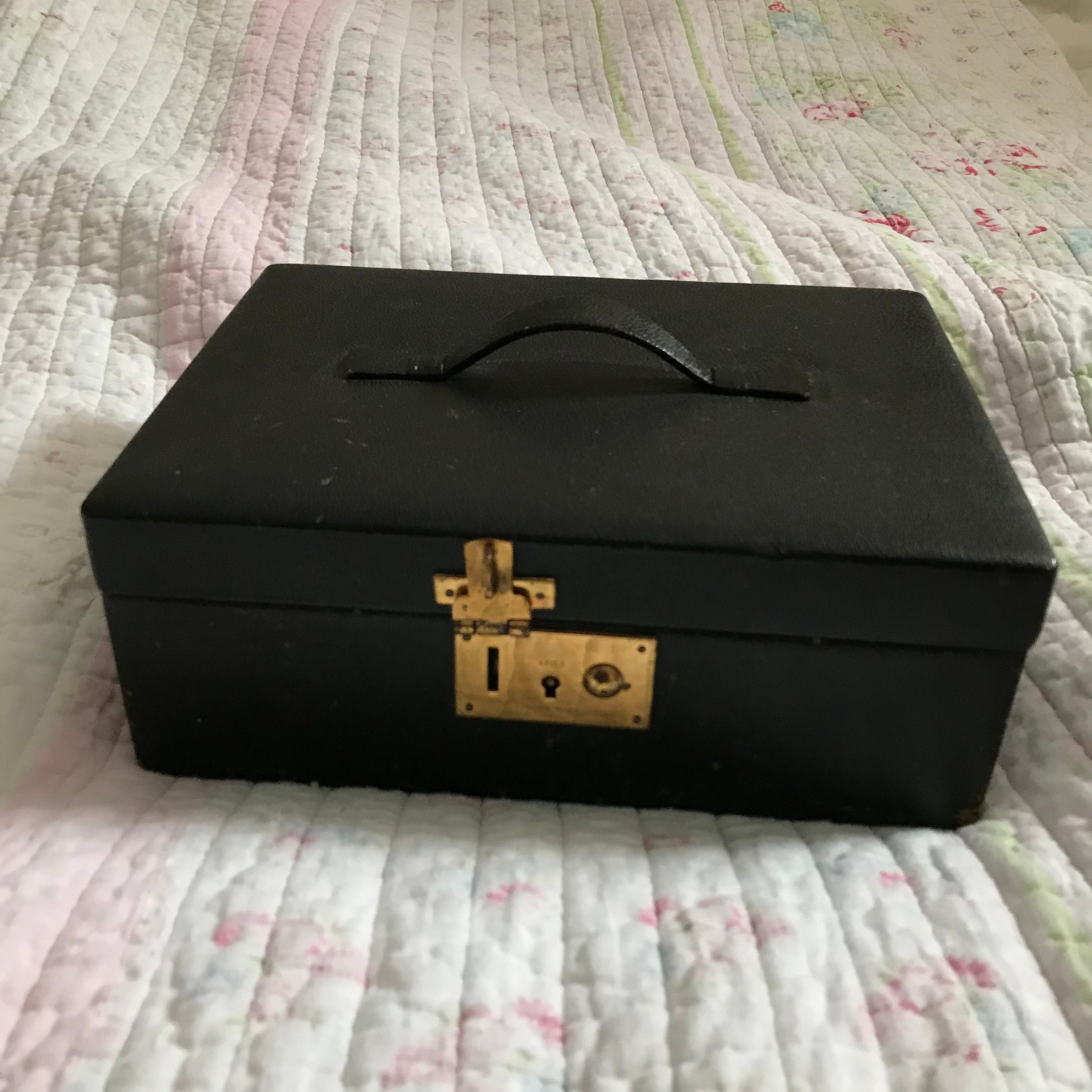 Red Lv Louis Vuitton Leather Travel Jewelry Box, From France