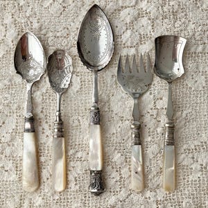 M14 マザーオブパール ヴィンテージ フォーク Mother of Pearl Sardine Fork - Etsy