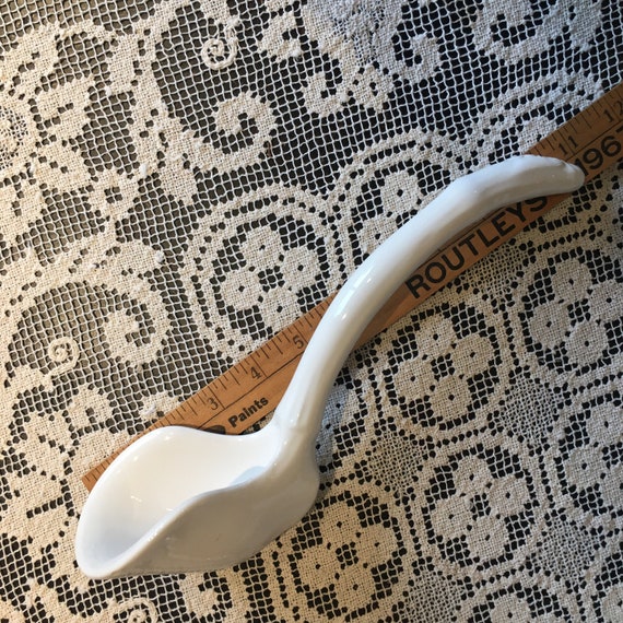 Vintage Porcelain Soup Chowder Ladle Spoon Dipper Tureen White Etsy