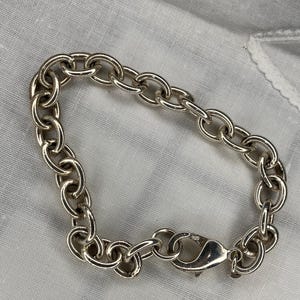 Vintage Vtg 18.7 gms 8” Sterling Silver 925 Cable Chain Link Clasp Men’s Women’s Chunky Bracelet Jewelry Jewellery
