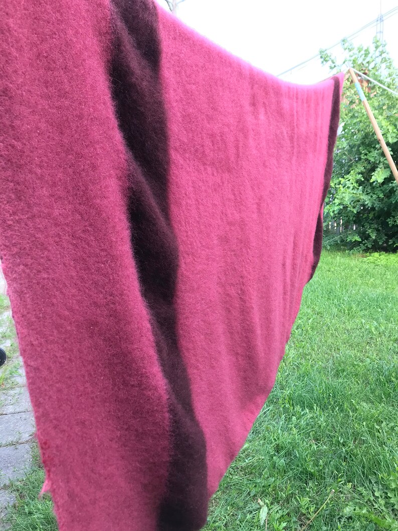 4 Point Blanket Vintage Pt Double Queen Hudson Bay Stripe England Hudson/'s Burgundy Wine All Wool
