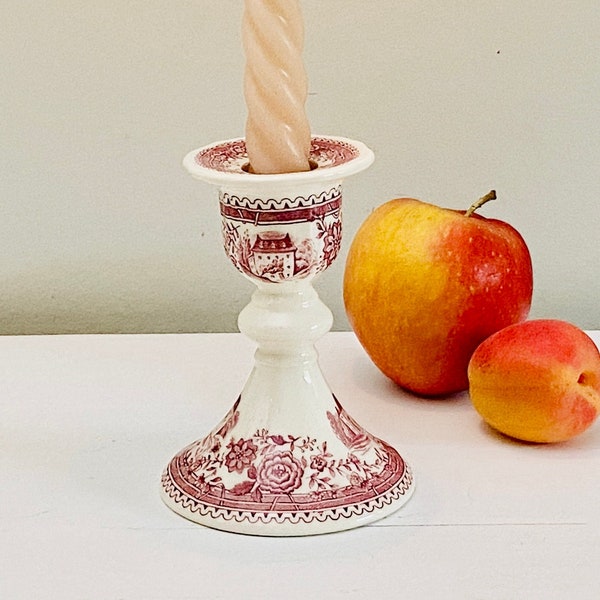 Vintage Kerzenständer von Villeroy & Boch, Burgenland, Pink als Tischdekoration