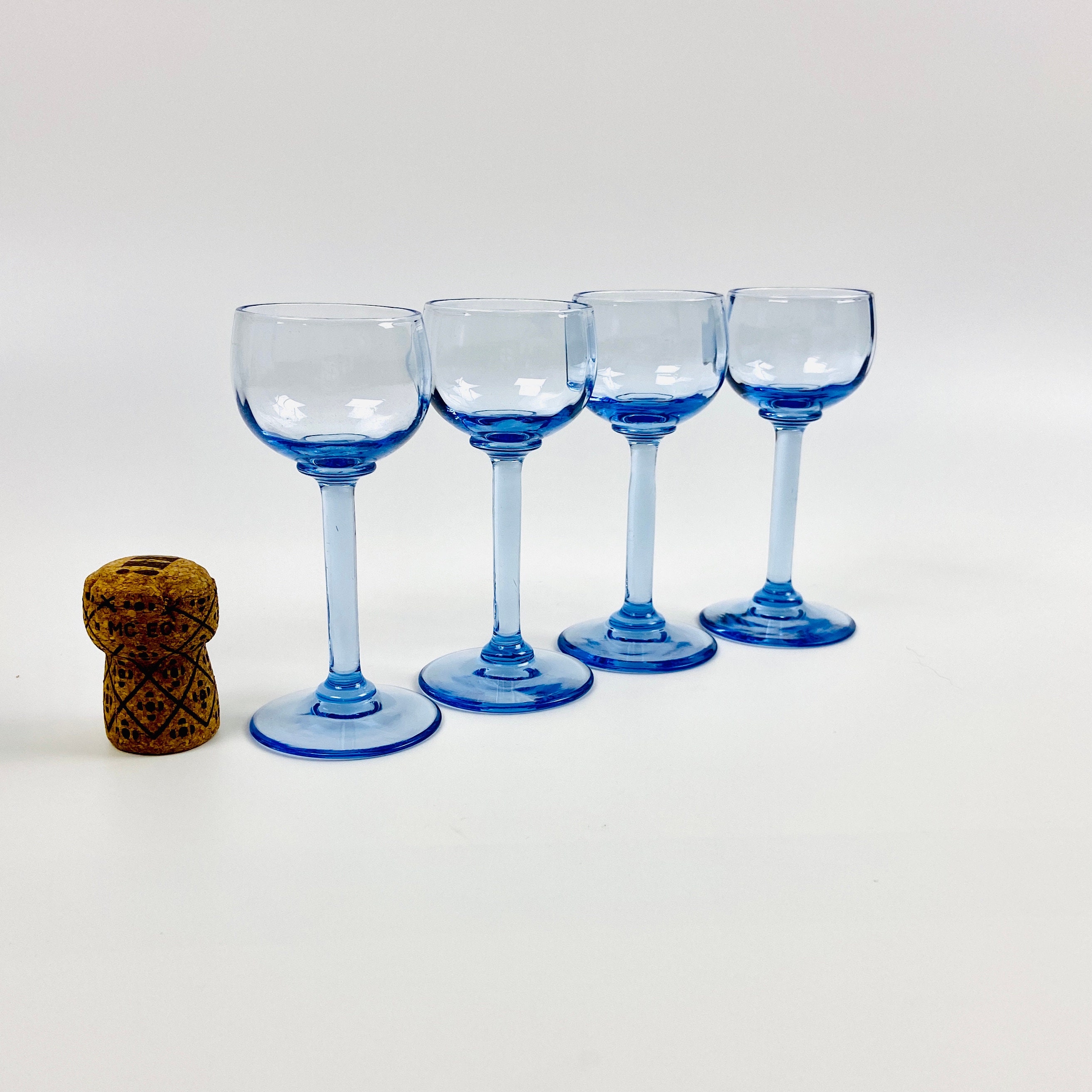 Antique pastel colour long stem shot glasses set of 5 small Etsy