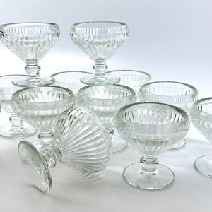 French glass ice cream bowls , dessert fruit coupes set of 6
