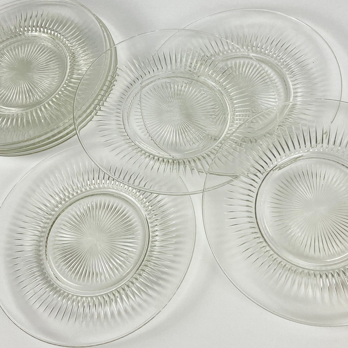 Set of 8 vintage French glass plates cake dessert plates Etsy