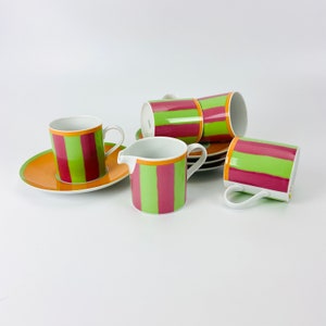 Rosenthal Thomas set of 4 porcelain cups and creamer, colourful coffee tea set