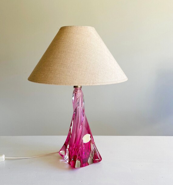 pink crystal table lamp