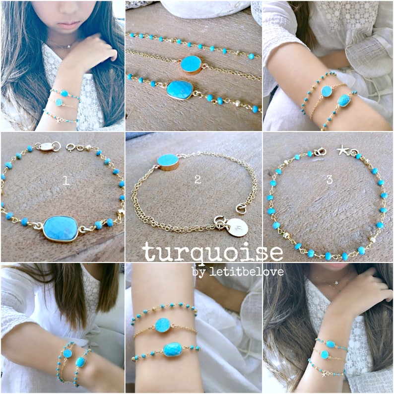 monogram turquoise bracelets turquoise gemstone bracelets turquoise jewelry stacking bracelets layering bracelets beach jewelry monogram