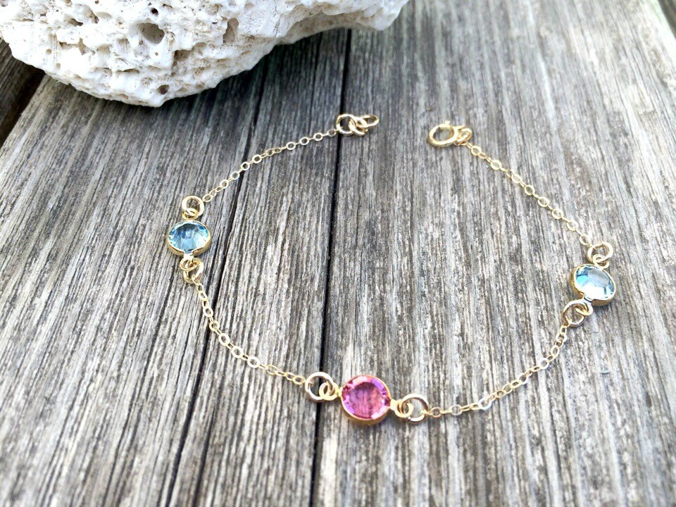 Birthstone Bracelet Swarovski Birthstone Bracelet Personalized Etsy