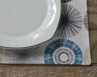 Modern Round Pattern Lined Cotton Placemats Set of 4 Autumn Fall Table Decor Custom Order Home Decor Tablemats