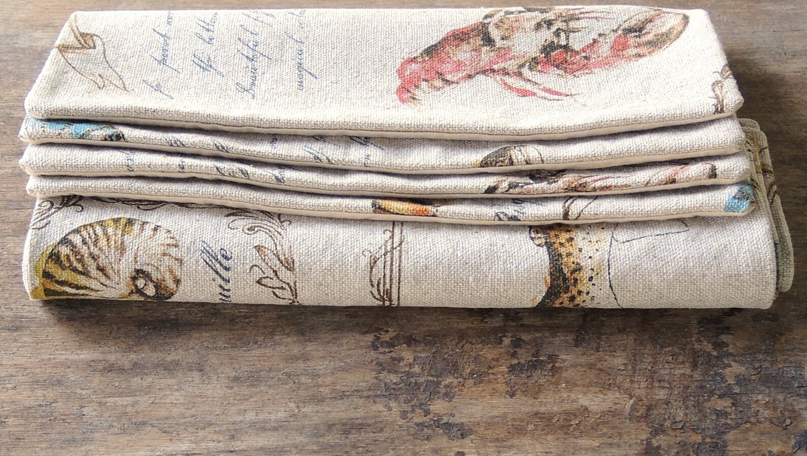 Placemats Nautical French Script Lined Place Mats Set of 4 Etsy