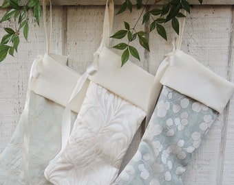 Gorgeous Blue Heirloom Christmas Stockings Icy Winter Collection Made to Order, Choice of 1 of 3 Designs, Holiday Mantle Decor Custom Order