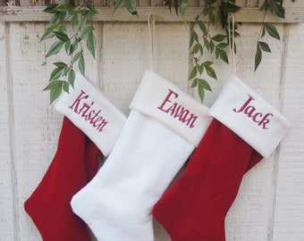 Monogramming Services for Cuff Script or Bold Style Personalized Stockings Custom Order