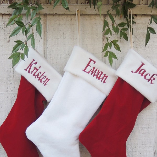 Monogramming Services for Cuff Script or Bold Style Personalized Stockings Custom Order