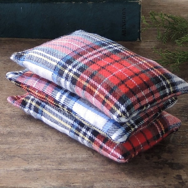 Plaid Flannel Lavender or Balsam Sachets Set of 3 Organic Lavender, Lavender Pillows Natural Aroma Therapy