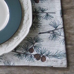 Rustic Farmhouse Pinecones Placemats Set of 4 Table Mats Custom Order Holiday Table Decor
