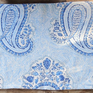 White and Blue Paisley Lined Cotton Placemats Set of 4 Beach Cottage Modern Farmhouse Home Decor Table Settings Custom Order image 4