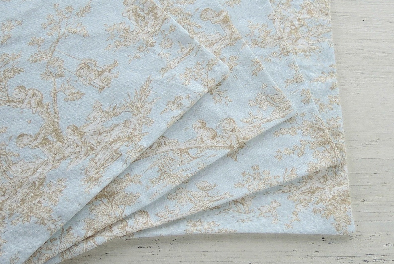 Blue and White Toile Placemats Set of 4 Lined Mats Tea Party Etsy