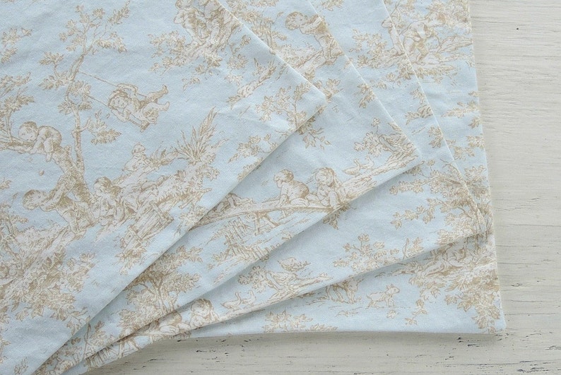 Blue and White Toile Placemats Set of 4 Lined Mats Tea Party Etsy