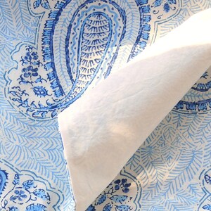 White and Blue Paisley Lined Cotton Placemats Set of 4 Beach Cottage Modern Farmhouse Home Decor Table Settings Custom Order image 5