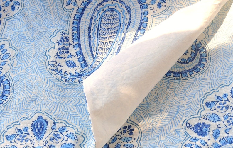 White and Blue Paisley Lined Cotton Placemats Set of 4 Beach Cottage Modern Farmhouse Home Decor Table Settings Custom Order image 5