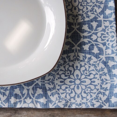 Blue and White Snowflakes Placemats Set of 4 Modern Holiday Etsy