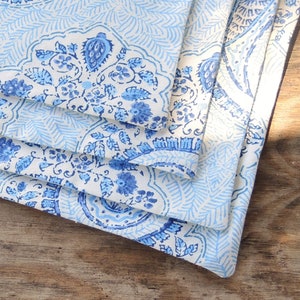 White and Blue Paisley Lined Cotton Placemats Set of 4 Beach Cottage Modern Farmhouse Home Decor Table Settings Custom Order image 6