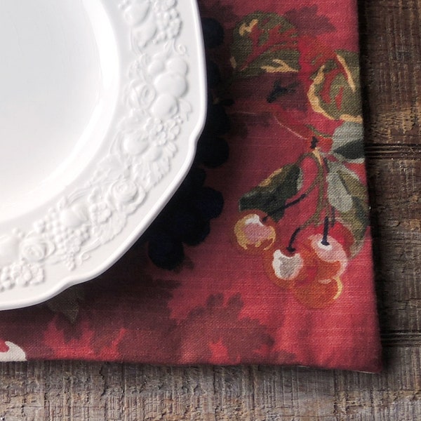 Red Floral Placemat Etsy