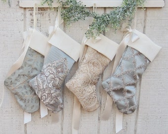 Gorgeous Blue Heirloom Christmas Stockings Icy Winter Collection Made to Order, Choice of 1 of 4 Designs, Holiday Mantle Decor Custom Order